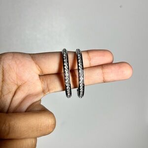 NWOB Sparkling Silver Rhinestone Hoops